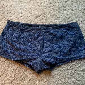 Armani Collezioni Blue and Black Patterned Swim Shorts